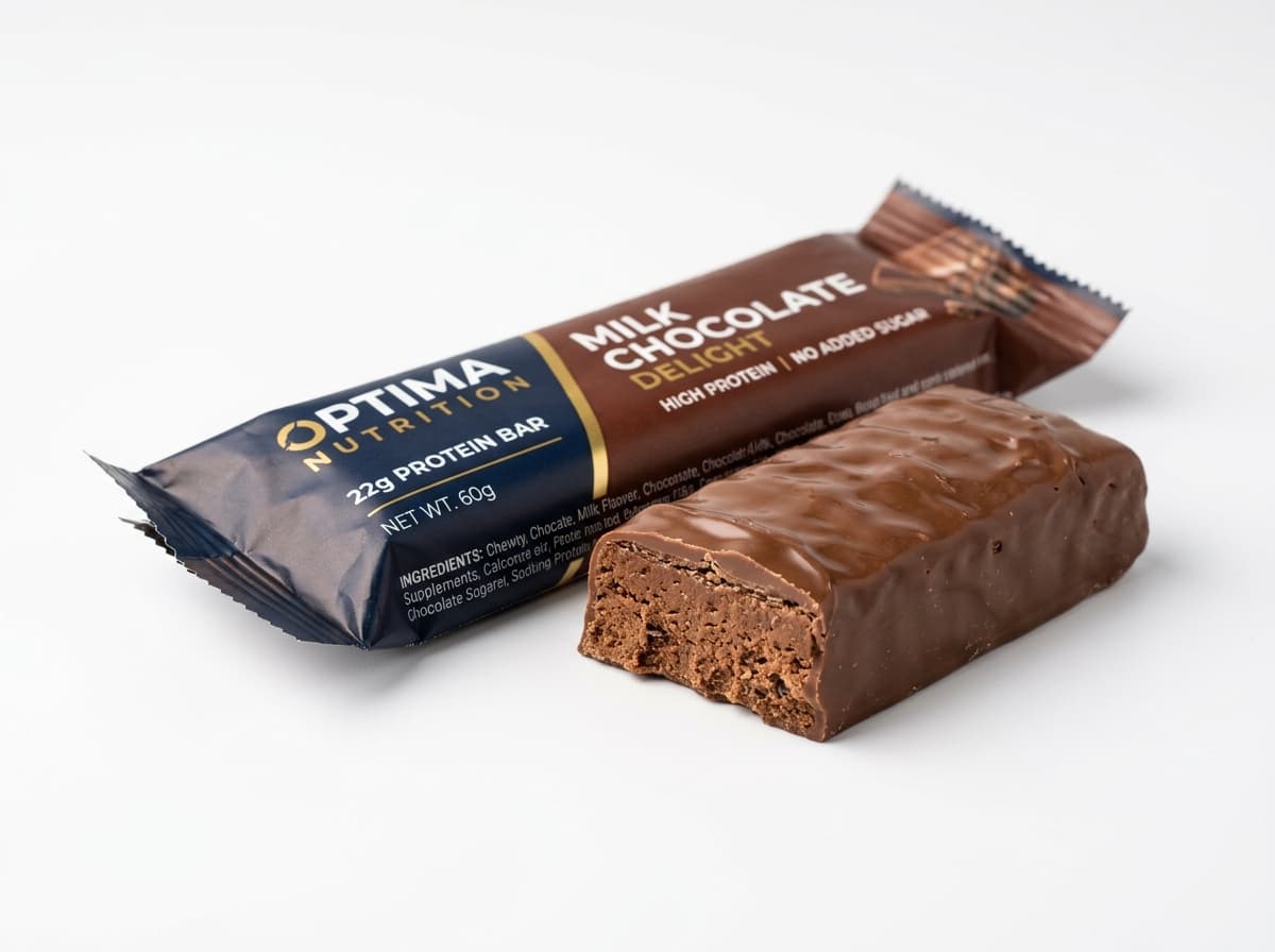 Barra de proteína, chocolate con leche